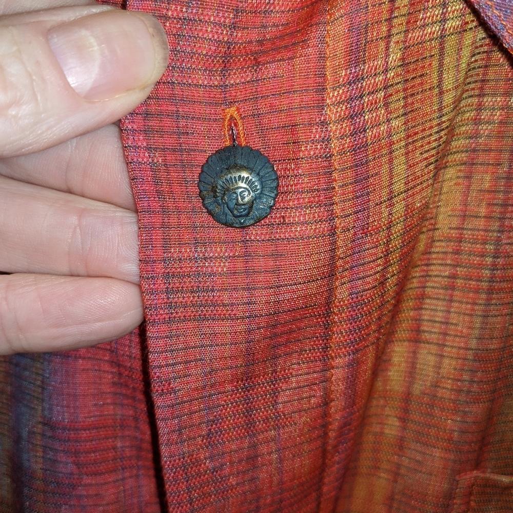 Men's long sleeve button down shirt.